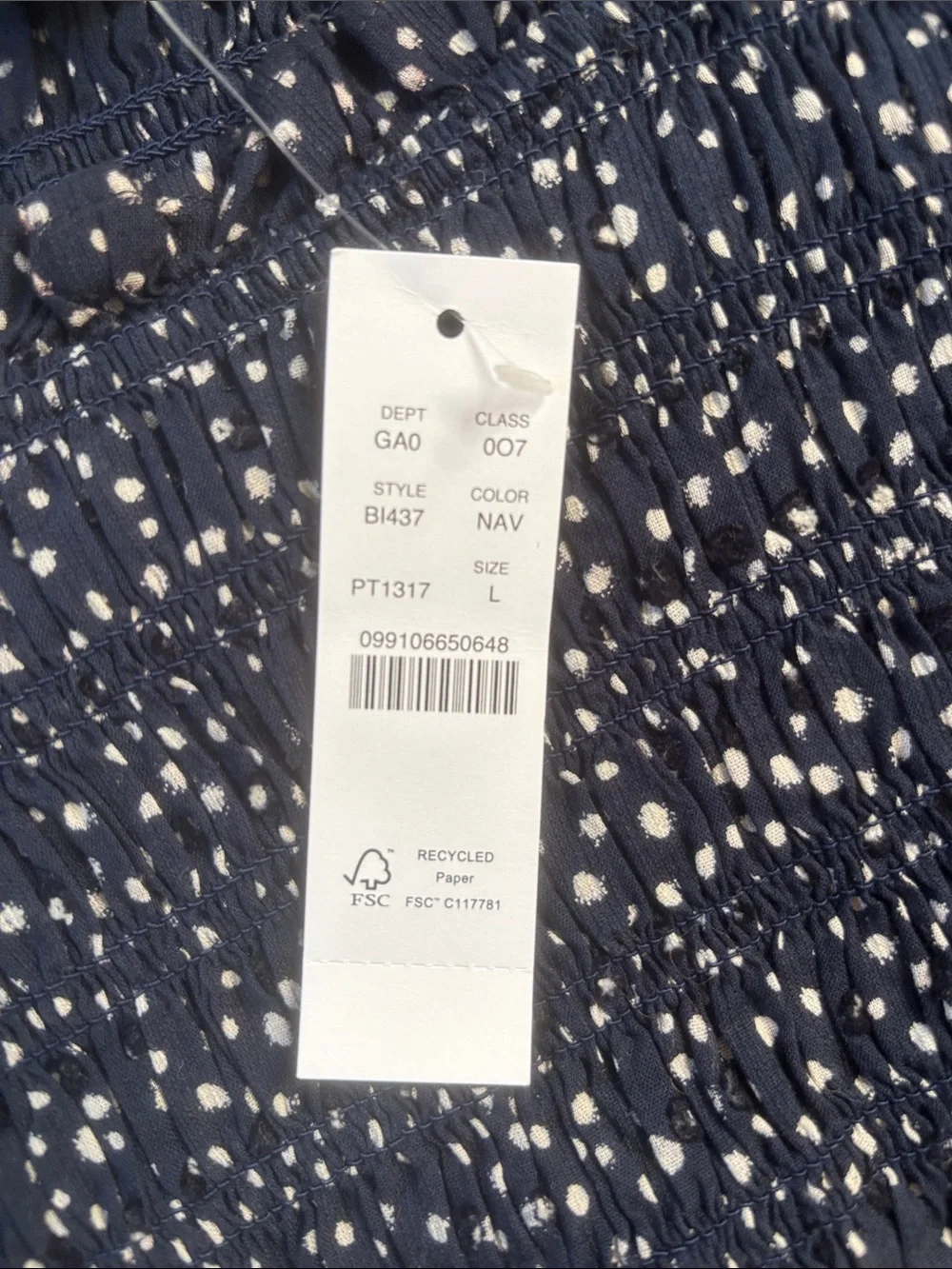 J. Crew Navy Blue Polka Dot Short Sleeve Blouse NWT